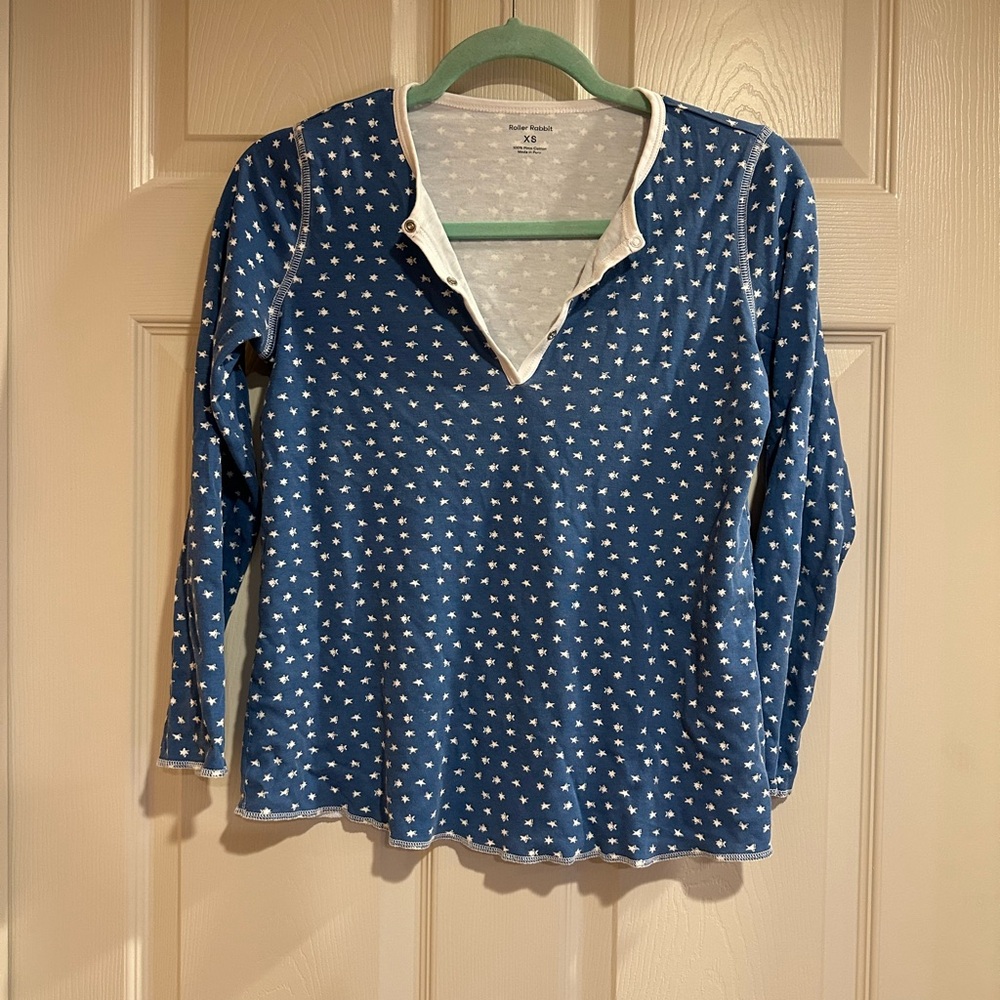 Roller Rabbit Pale Blue Star-Print Pajamas Set